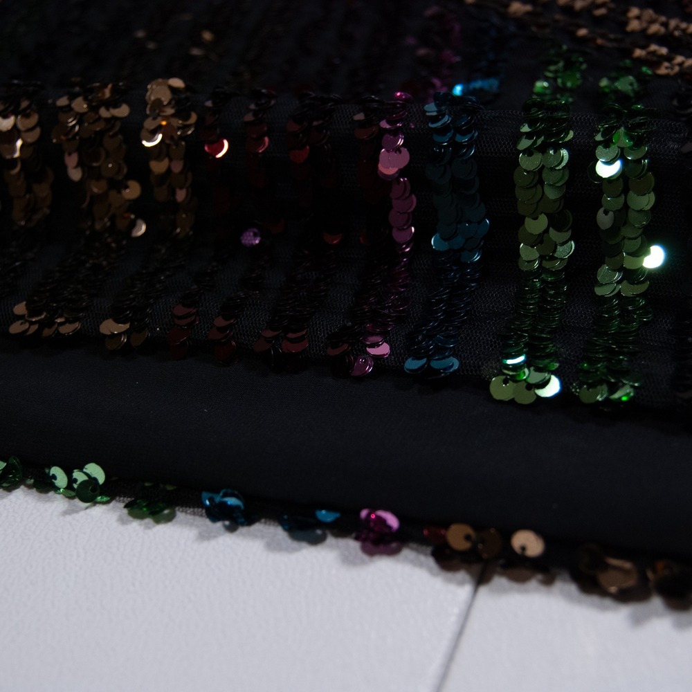 Nicole Miller Skirt Size‎ 4 Rainbow Sequin Party Mini Cocktail Festival Holiday - Picture 7 of 9